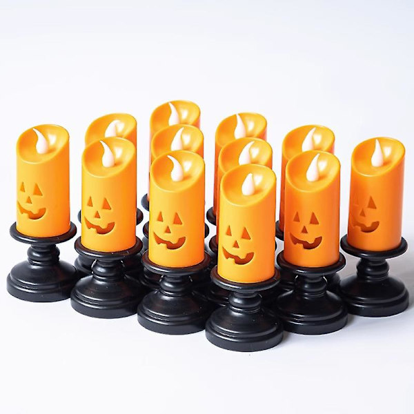 12 Halloween Pumpaformade LED-ljus