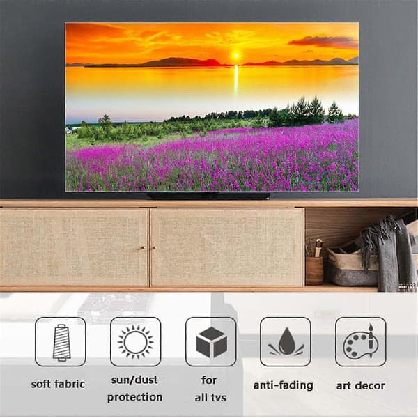 55 inch TV Screen Protector Dustproof Elastic Cover for Flat and Curved LCD LED TVs, Ocean Blue