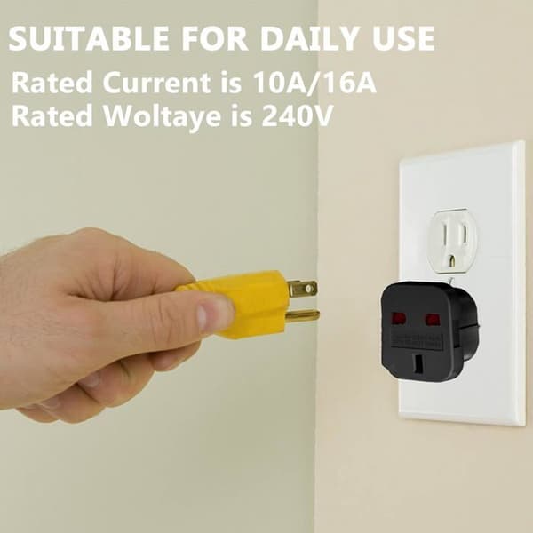 Reseadapter - Storbritannien Typ G till EU Typ C - 2-pack - Svart - Kompakt, CE-certifierad