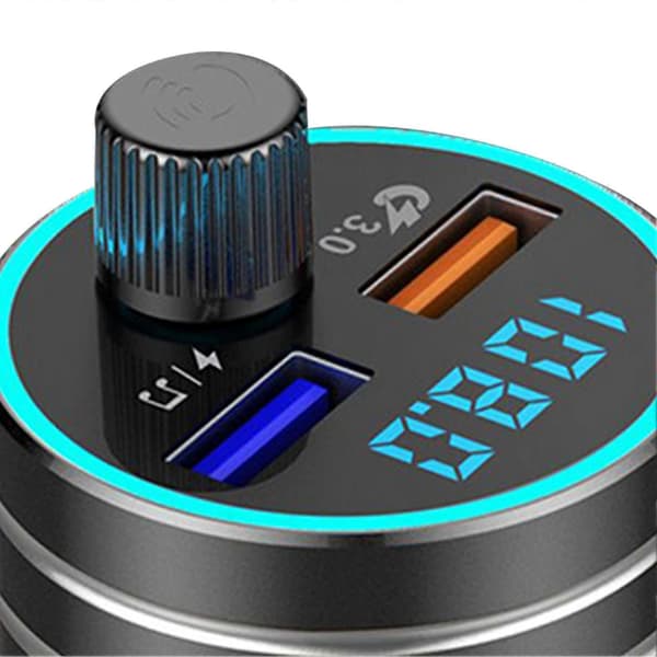 Dual USB Biloplader med Bluetooth FM-sender til musikstreaming