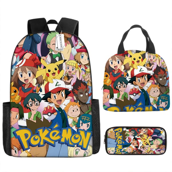2026 Latest Model Pokémon Backpack Set Includes School Bag, Lunch Bag, and Pencil Case 4