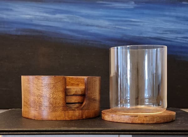 Wooden Coasters with Holder