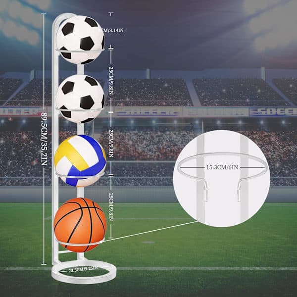 Ball Storage Rack, Removable Cube Football Rack Durable Basketball Rack Organizer Vertical Ball Rack Display Stand