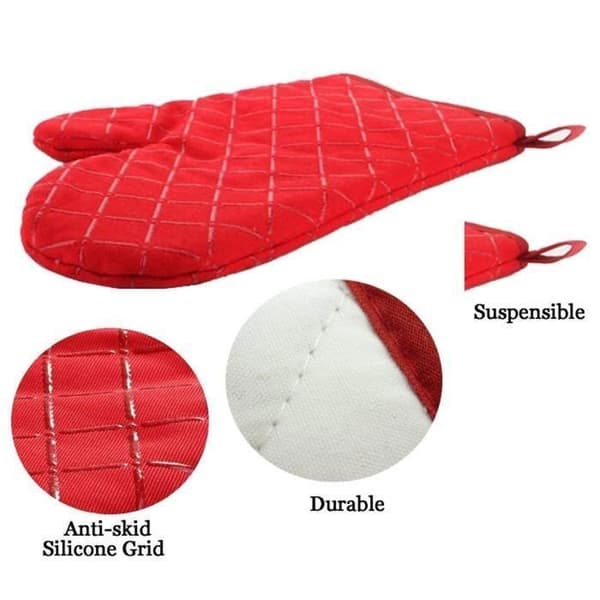 Oven Mitts, Universal Kitchen Gloves, BBQ Gloves, Heat Resistant Silicone Oven Mitts, 1 Pair