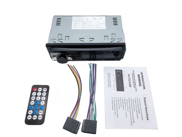 Bilradio 1-DIN - Bluetooth, mikrofon, 4×60 W