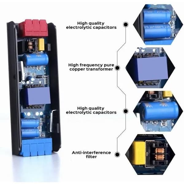 220V til 24V 400W 16.6A transformator, ultratynn LED-driver, DC strømadapter