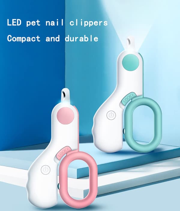 Klosaks til kæledyr med LED-lys til negleblodlinje (blå)