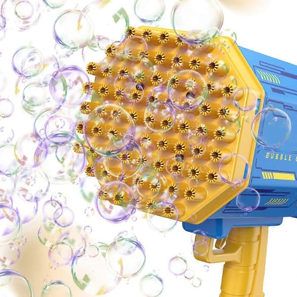 69 Holes Electric Bubble Machine Handheld Bubble Blower Rechargeable_Special Gifts