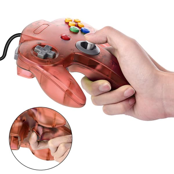 Klassisk USB-kontroller för N64-spel, USB Retro N64 Gamepad Red