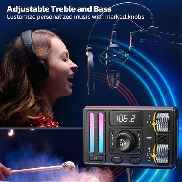 Bluetooth-yhteensopiva FM-lähetin autoon PD20W QC3.0 USB-latausautoadapteri MP3-soitin