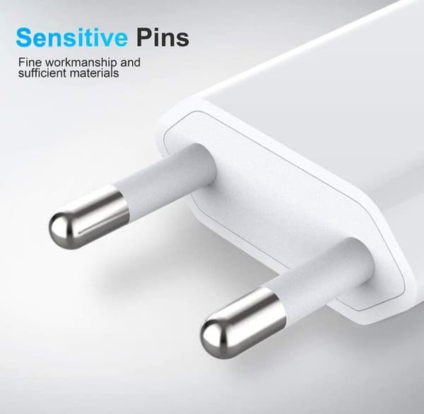 Apple Android mobiltelefon ladehode 5v1a enkeltport flat USB-lader - hvit, 2 stk