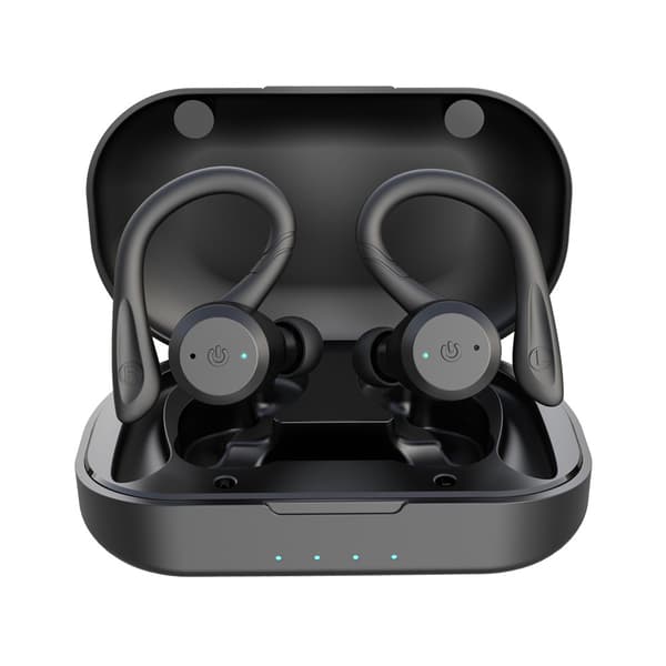 Bluetooth-øretelefon med opladningsboks IPX7 vandtæt sort YIY SMCS.9.27