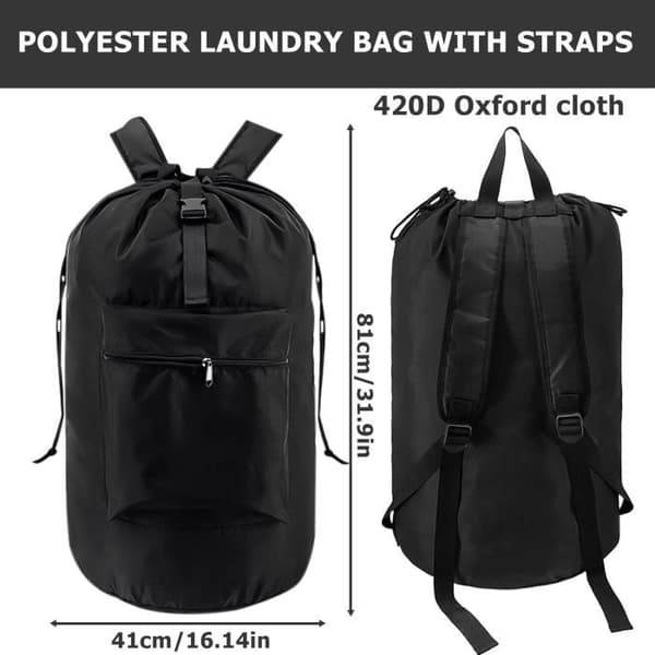 90L Large Capacity Laundry Bag, Dirty Laundry Bag with 2 Padded Shoulder Straps, Foldable Waterproof Laundry Bag, Laundry Bags