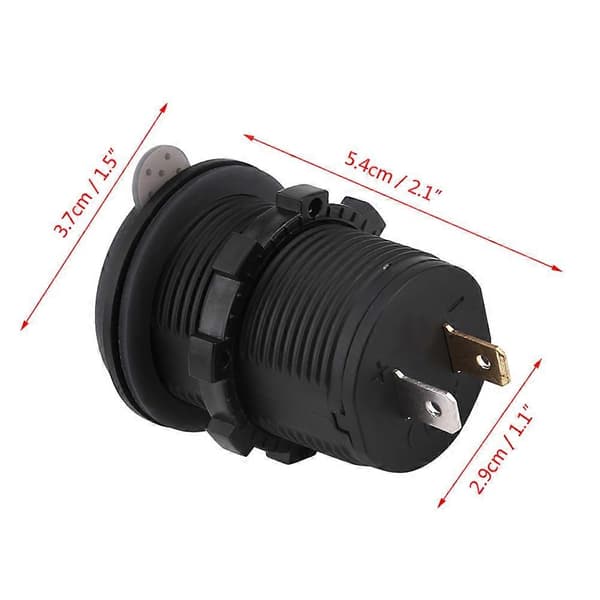 12/24V 2.1A Bil USB Oplader Adapter Strømstik Voltmeter til RV Motorcykel Båd Blåt Lys E2U~02