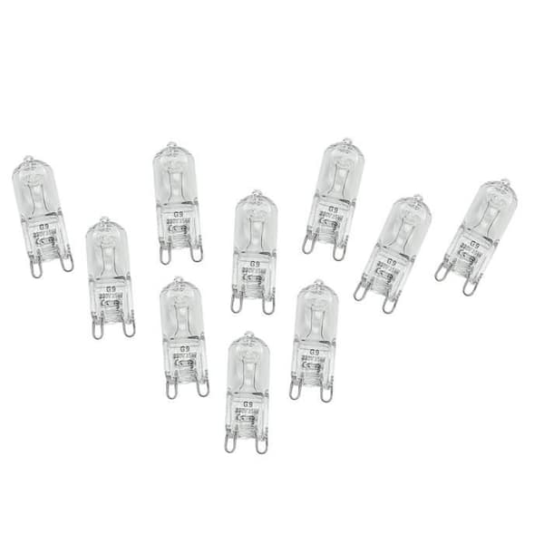 (Transparent) 10-pack G9 halogenlampor - Varmvit 25W AC 230V