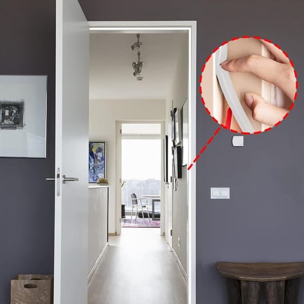 Dør- og vinduspakning for isolasjon og lydisolering. D-formet gummidørpakning (hvit, 8M)