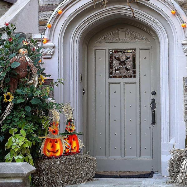 Halloween Skum Gresskarlykt Jack O' Lantern Blinkende Lysende Spøkelseshusdekorasjoner