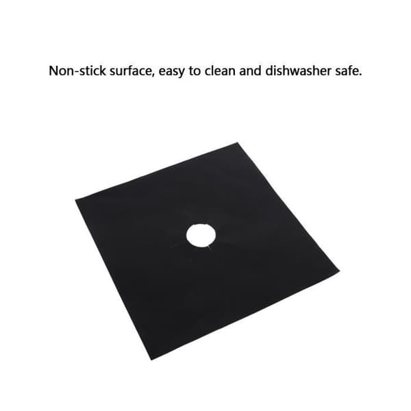 st/set Reusable Fiberglass Gas Stove Protector Mats, Kitchen Utensils (Black)