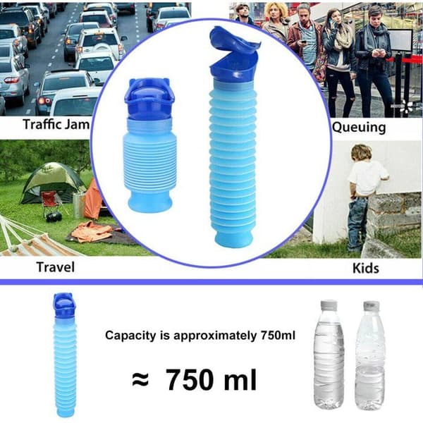 Sammenfoldelig urinal - 2 stk. 750 ml sammenfoldelig urinal - Bærbart mobilt toilet til mænd og kvinder - Nødurinalmærke