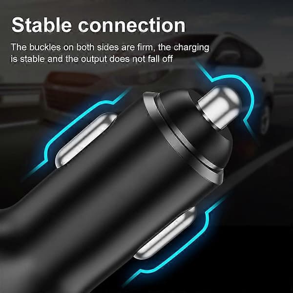 PD+2.4A Dubbel USB Billaddare, Stil: 3 Portar (Vit)
