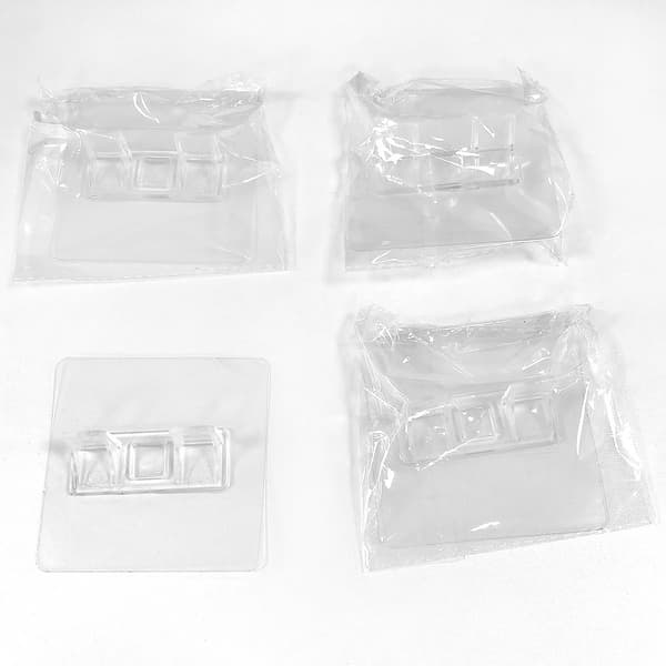 Självhäftande hyllbärare - Fästen för hyllplan 4-pack Transparent