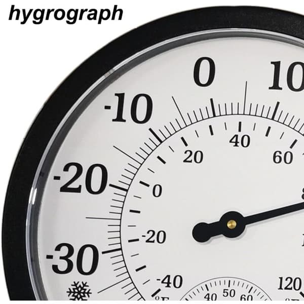 Stort 2-i-1 indendørs/udendørs termometer - Analogt - 25,4 cm - Med hygrometer