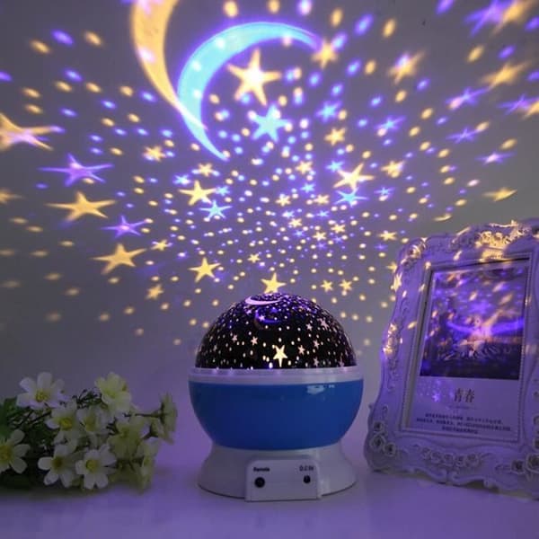Nattlys - LED-projektorlys - Stjernehimmel - Rosa - USB oppladbar - Barn