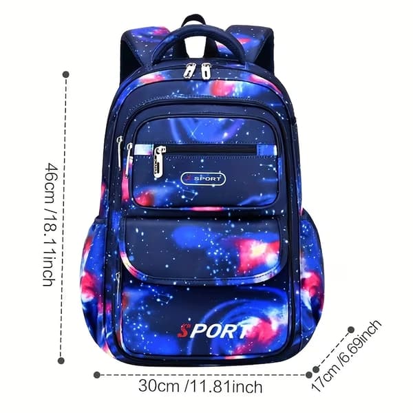 New Starry Sky Kids Backpack for Boys - Lightweight, Durable, and Stain-Reducing with Back Support