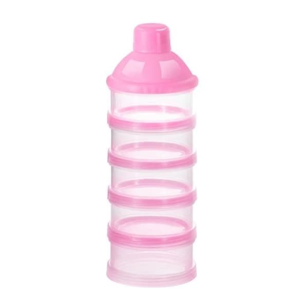 (Rosa) SURENHAP Mælkedispenser - Bærbar og Stabelbar - 5 Rum - BPA-fri - Rosa