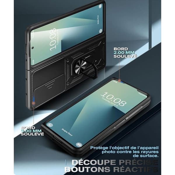 Protective Case for Samsung Galaxy Z Fold 8 Ultra, Shockproof with Camera Protection - Black - 2 Tempered Glass
