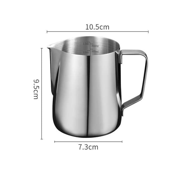304 rustfritt stål melkekopp - 350ml, gradert, 1 stk