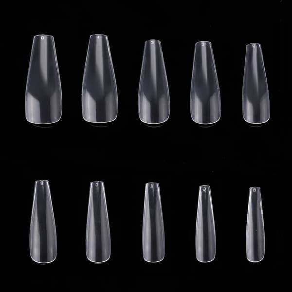 500pcs Ballerina Clear False Nails Acrylic Tips