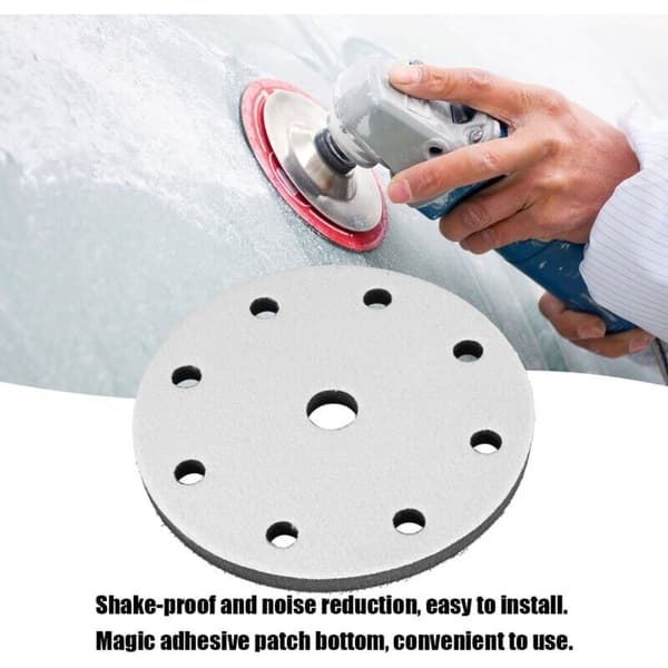 Blød slibepude. 150 mm bløde slibe-interfacepuder, blød svamp, diameter 150 mm (9 huller)