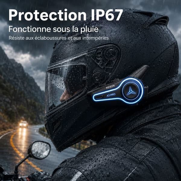 Bluetooth moottoripyöräkypäräkuulokkeet - A3 - 2 kpl - Bluetooth 6.0 - Melunvaimennus