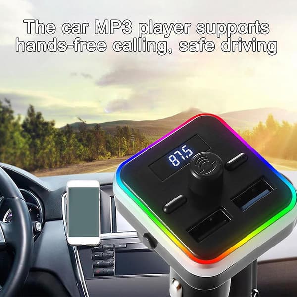 Bluetooth-kompatibel 5.0 Bil MP3-spelare Handsfree Samtal Dubbla USB Billaddare