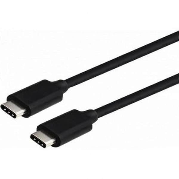 USB C billader 18W Power Delivery USB C/USB C-kabel, svart