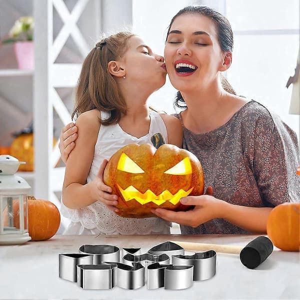 Halloween Græskar Udskærings Sæt, Rustfrit Stål Kageudstikker, Bageform, DIY, til Udskæring af Jack-O-Lantern