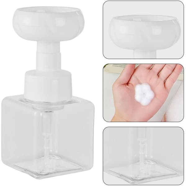 Sæbedispenser med to blomster. Tom 250ml/450ml skummende flaske. Tomme beholdere