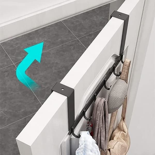 Door Coat Rack - Coat Rack for Bedroom, Bathroom, Kitchen, Coat Hook, Coat Hanger (6 Hooks)