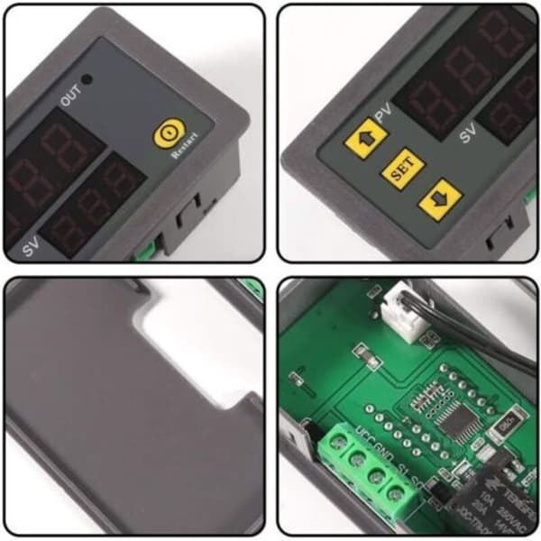 Stykke W3230 AC 110V-220V Digital Temperaturkontroller. 20A Digital Display Termostatkontrollbryter med 10K NTC Sensorprobe