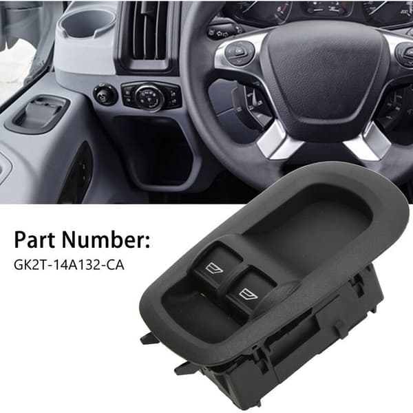 Vindusbryter for førerside, dobbel, GK2T-14A132-CA Erstatning for Ford Transit 2014-2019