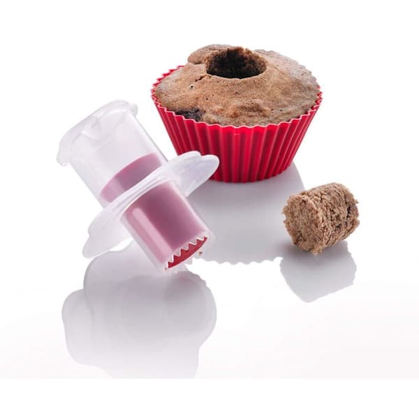 Cupcakeudstikker. Længde: 6 cm. Plast. Hvid/rød. 30132270