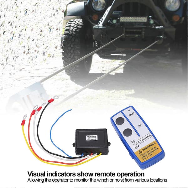 Universal Winch Wireless Remote Control Switch Kit with Receiver 12V 24V for Truck Jeep ATV SUV Blue