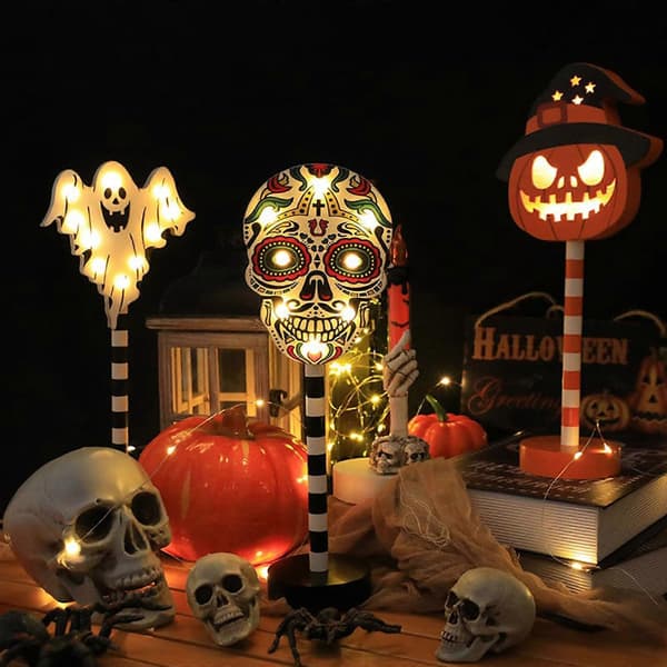 Jack-O'-Lantern Hagestake Halloween Dekorasjon 100% Helt Ny
