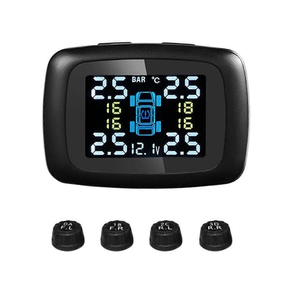 TPMS Billaddare Tpms Sensor Däcktrycksövervakningssystem Automatisk Däcklufttryck Säkerhetslarm 4 Sensorer Externa