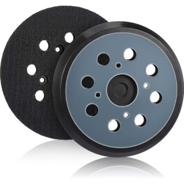 Stykker 125 mm udskiftnings-orbitalslibepude med krog og løkke, 8 huller, slibebagside (blå)