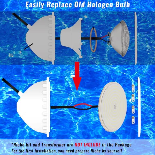 Resin-filled LED Pool Light, 35W PAR56 RGB Pool Lamp Multicolor