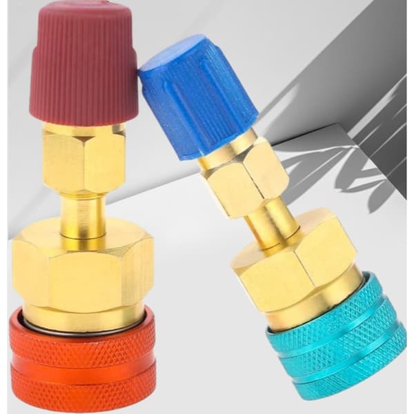 R134A to R1234YF AC Refrigerant Charging Adapter, High and Low Pressure Quick Coupler, Car AC System