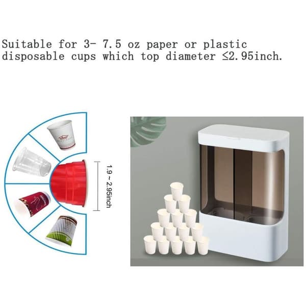 Veggmontert engangskoppdispenser - Papir- eller plastkoppdispenser (S-2)