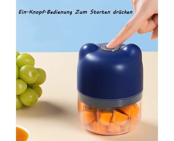 Elektrisk løkhakker Kjøkkenmatkutter for løk, hvitløk, grønnsaker, frukt, 250 ml, USB-lading, løkkutter, grønnsakskutter